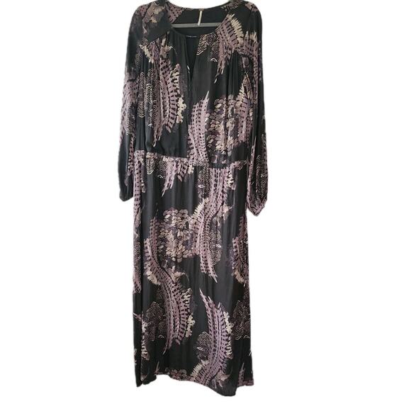 Free People Maxi Dress Raven Out Of The Woods Combo Gray Purple Dress S Boho - Picture 4 of 12